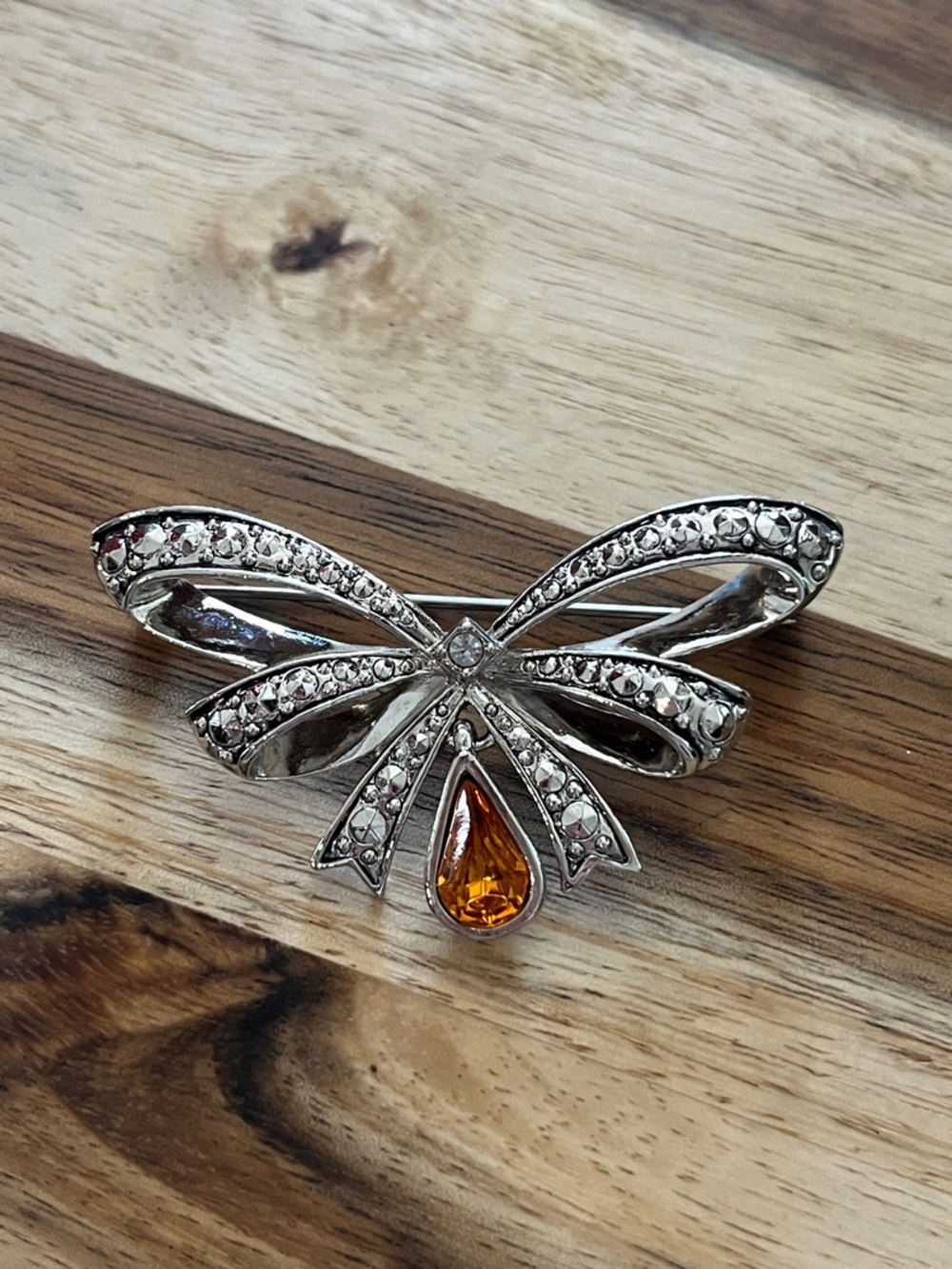 Vintage Avon Brooch with Birthstone Teardrop Accent